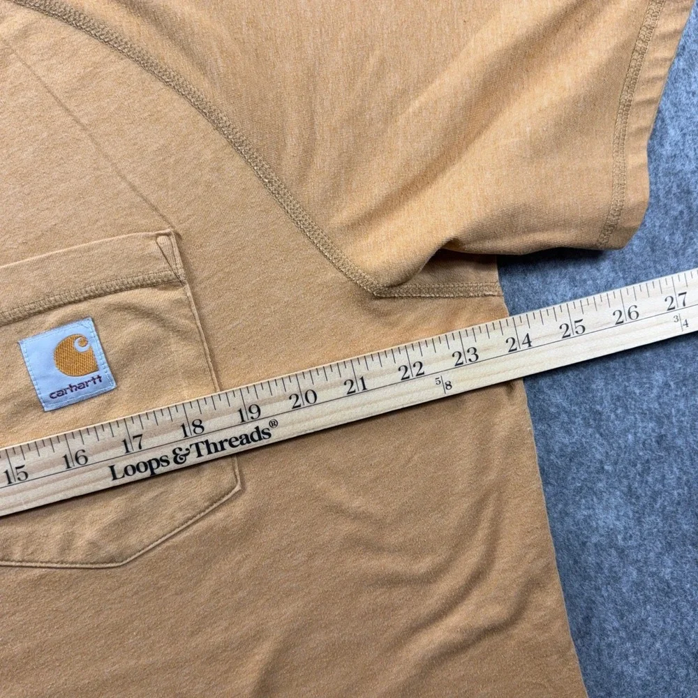 Carhartt Force Relaxed Fit Pocket T-Shirt Mens Large Mustard Yellow Short Sleeve